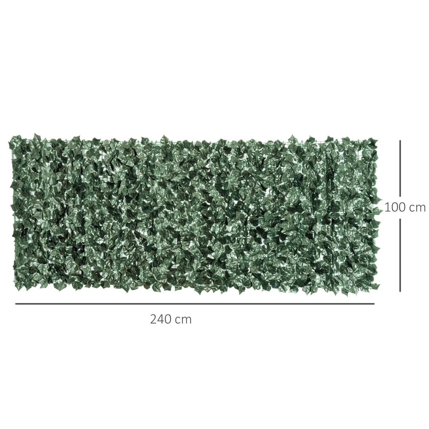 Outsunny künstliche Hecke, 240x100cm, dunkelgrüne Kunstblätter für mehr Privatsphäre.