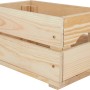 Kleine, unbehandelte Holz-Allzweckkiste (6,2 l) aus Kiefernholz mit Tragegriffen. Ideal zur Aufbewahrung.