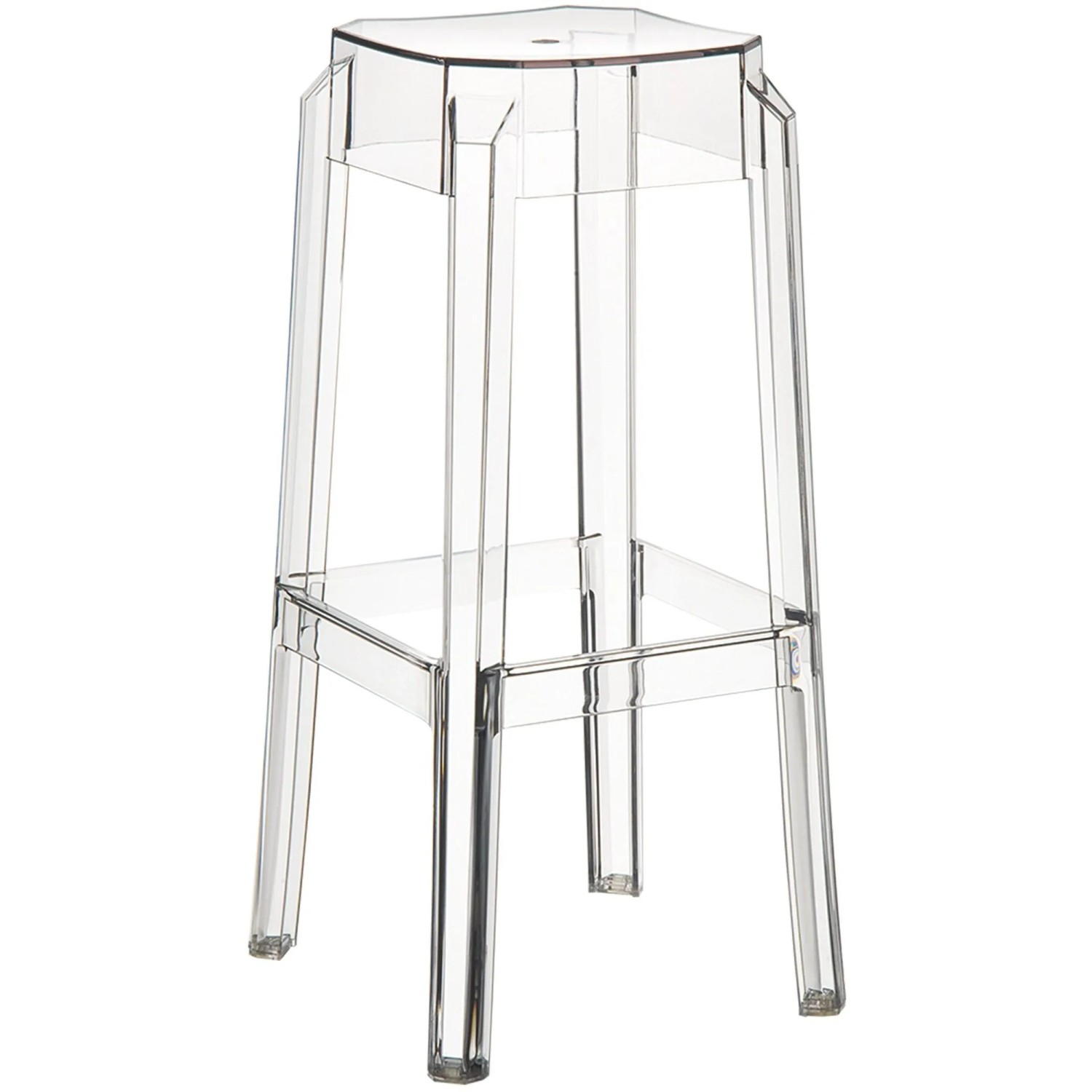 DELUKE Barhocker LANAR Kunststoff Transparent 36x36x75cm Barstuhl Tresenhocker Tresenstuhl