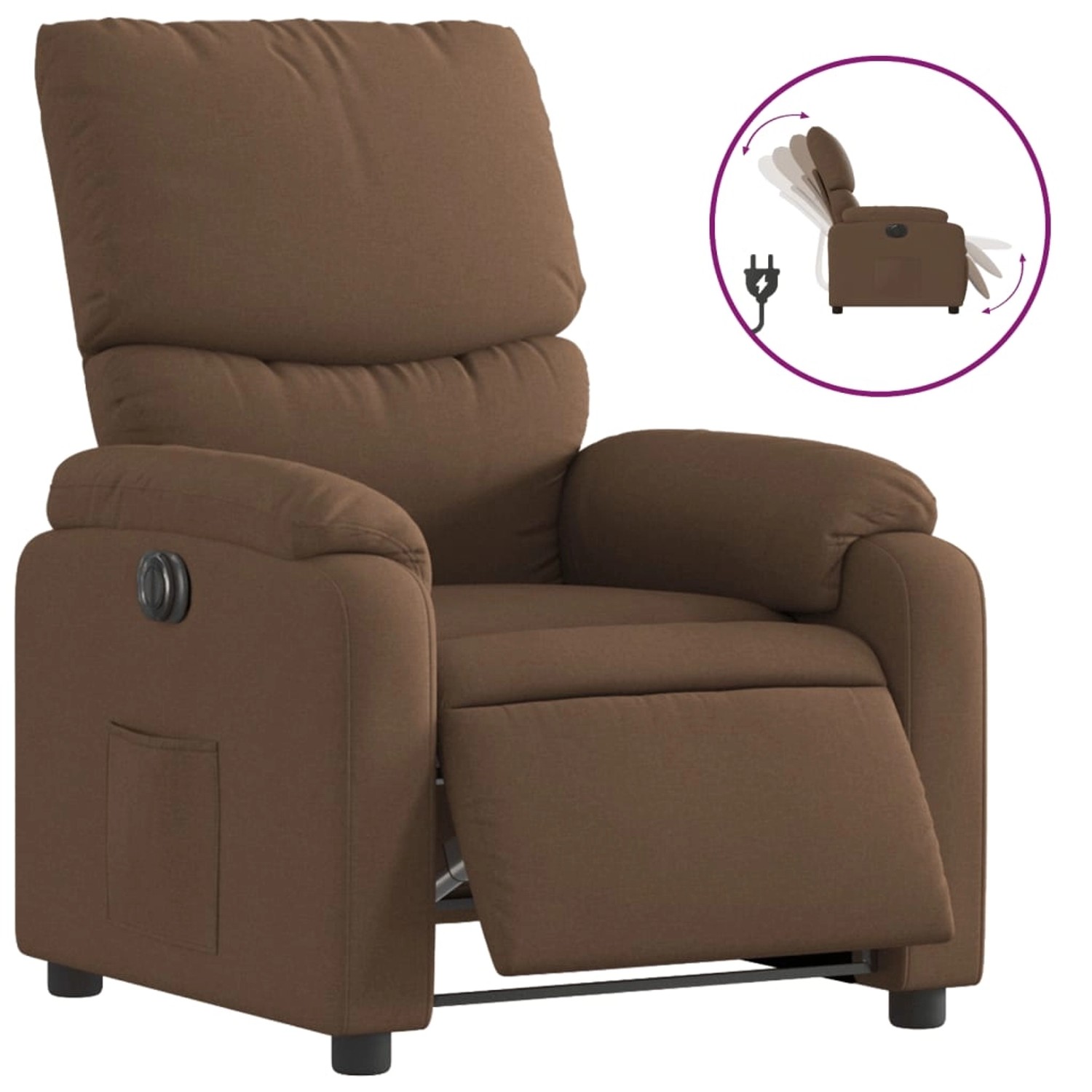 vidaXL Relaxsessel Elektrisch Braun Stoff 3204804 günstig online kaufen