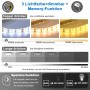 Produktinfo: Aica Badspiegel mit LED, drei Lichtfarben (Kalt-, Neutral-, Warmweiß), dimmbar und Memory-Funktion.