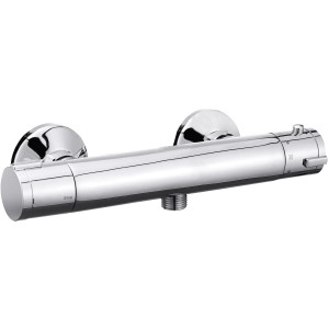 Wenko Duschsystem Young Eco Thermostat-Armatur in Chrom, Detailansicht.