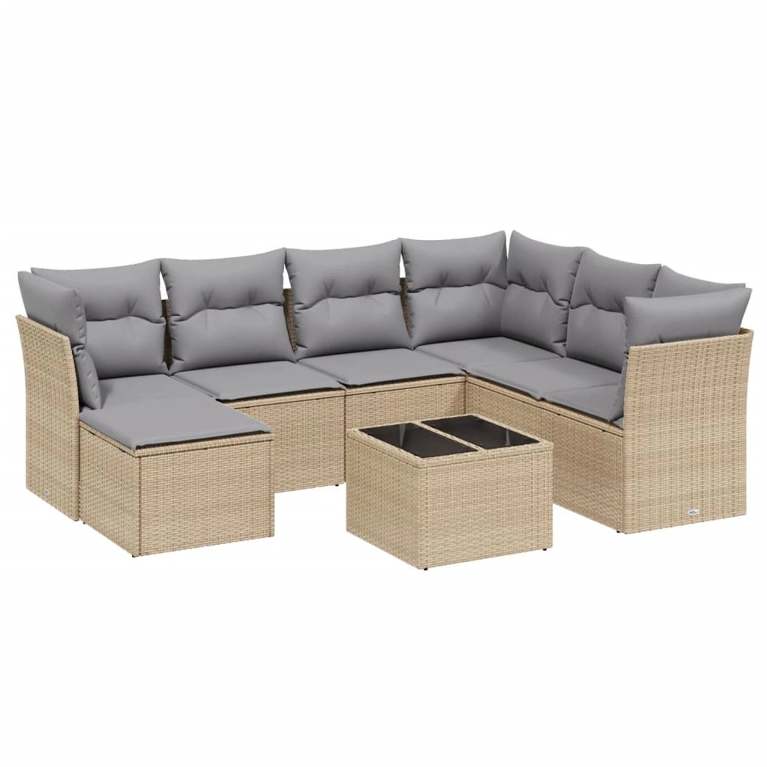 vidaXL 8-tlg Garten-Sofagarnitur mit Kissen Beige Poly Rattan Modell 148 günstig online kaufen