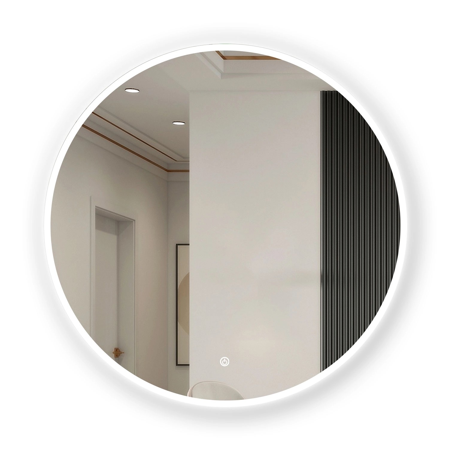 Aica Sanitär Badspiegel Rund 80 cm Spiegel mit LED Beleuchtung Touch Beschl günstig online kaufen