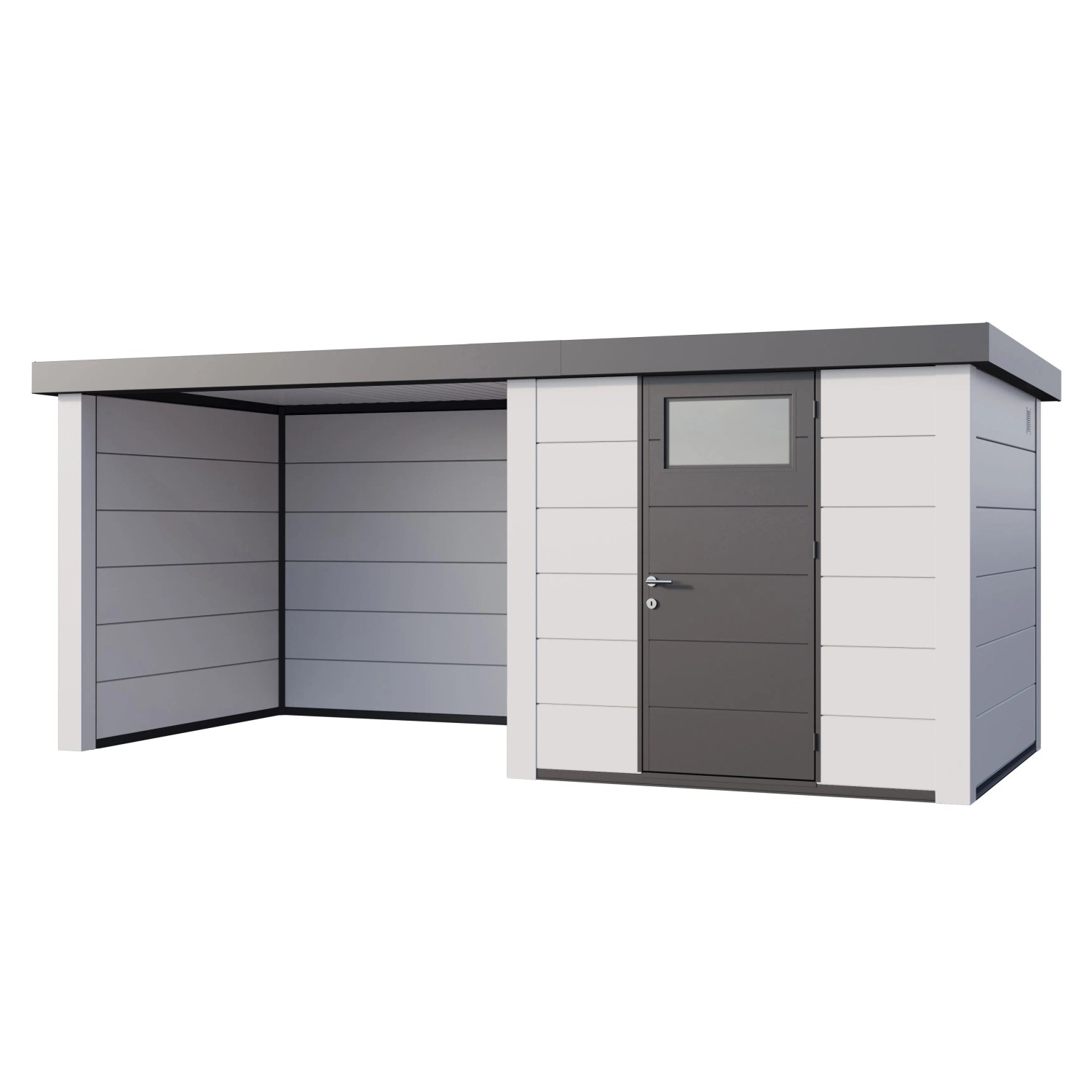 Gerätehaus Classico 2424 mit Lounge S Links mit Weiße Ecken 522 x 238 cm We günstig online kaufen