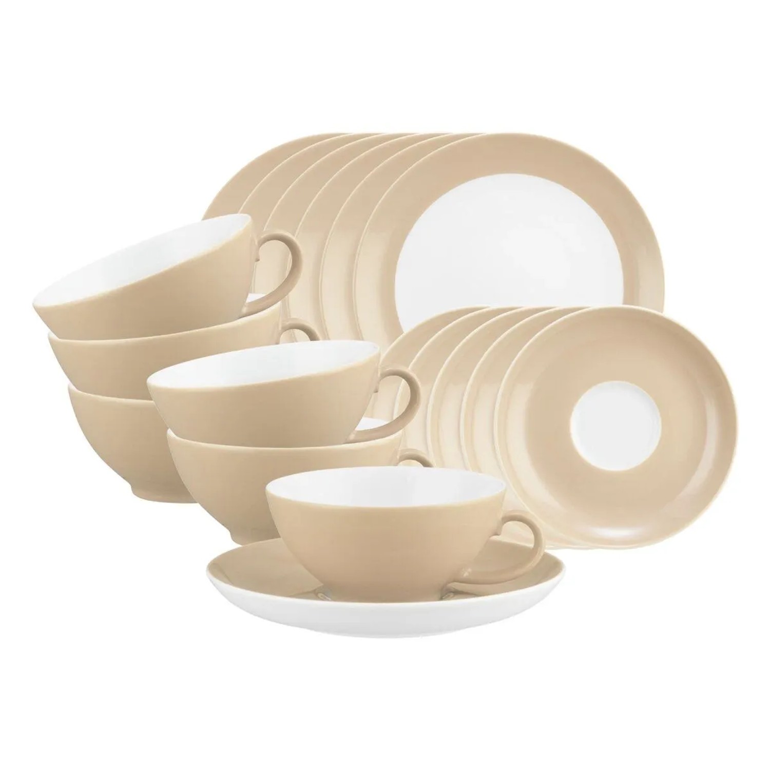 Seltmann Weiden Liberty Pure Colors Teeservice 18-teilig Dusty Beige