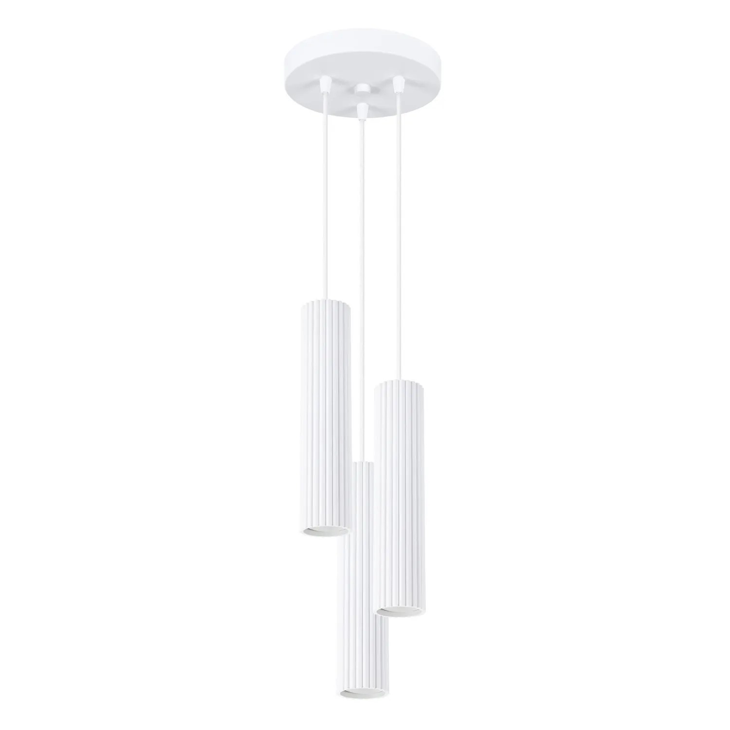 Licht-Erlebnisse Pendelleuchte Weiß GU10 3-Flammig Aluminium B: 19,5 CM Höhenverstellbar Modern
