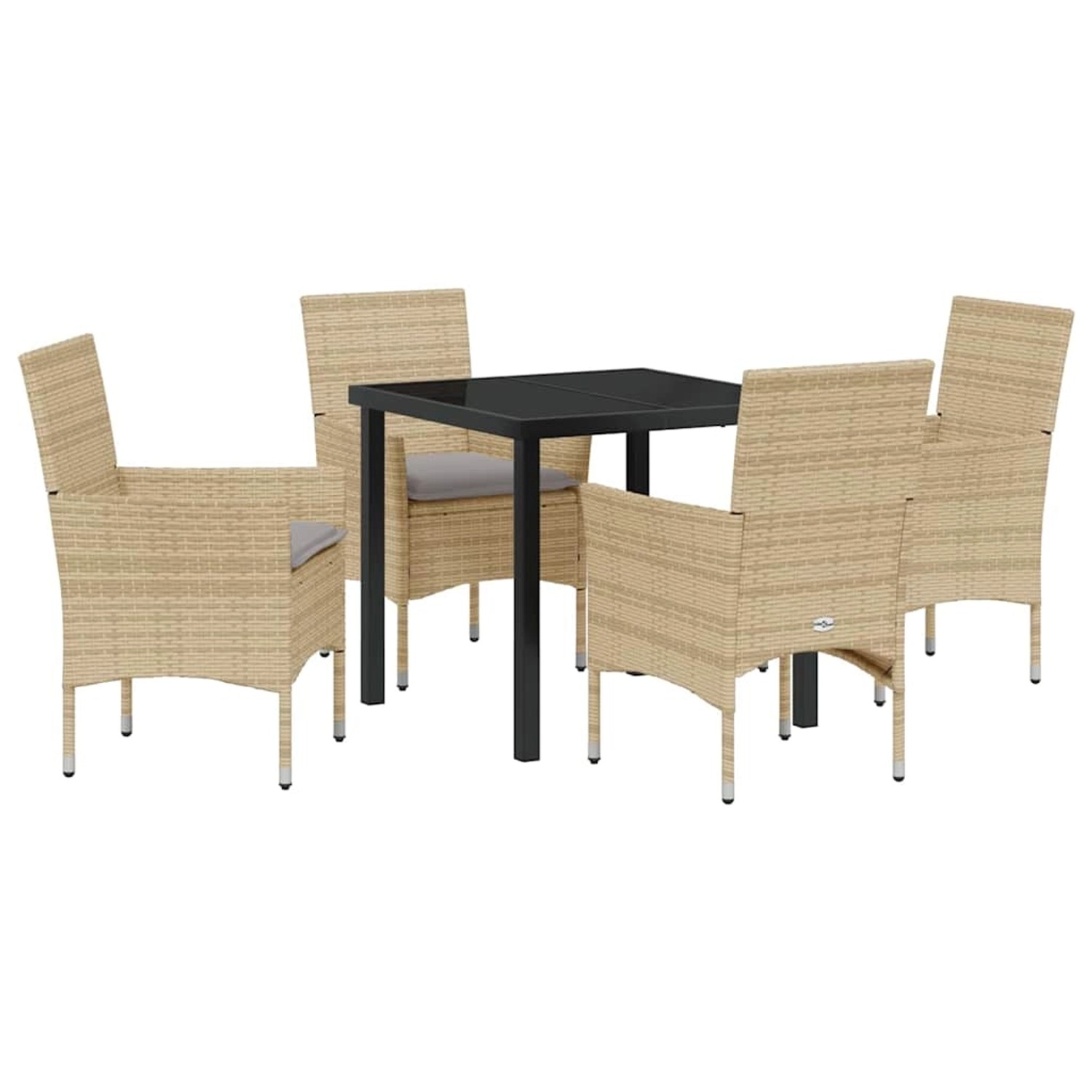 vidaXL Garten Essgruppe mit Kissen 5-Tlg Beige Poly Rattan 3379794 günstig online kaufen