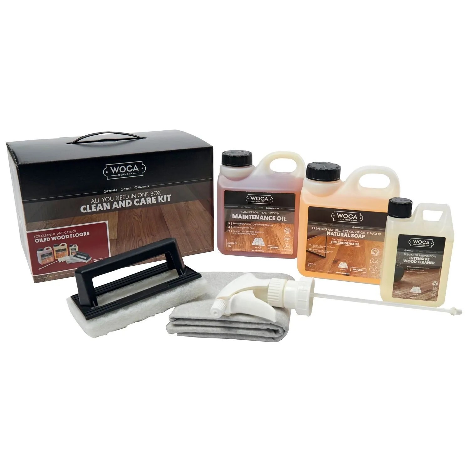 Woca Pflegebox mit Intensivreiniger Seife Pflegeöl Natur & Zubehör