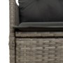Detailaufnahme: Graue vidaXL Gartenmöbel Essgruppe aus Rattan mit Kissen.