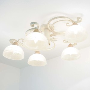 Licht-Erlebnisse Deckenleuchte Metall Glas Shabby E27 Landhaus Stil