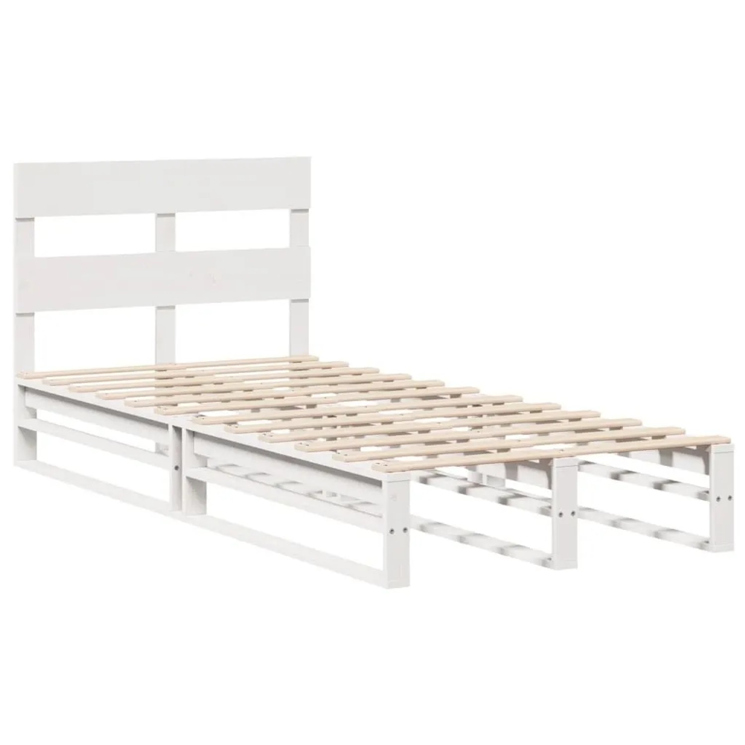 vidaXL Massivholzbett ohne Matratze Weiß 75x190 cm Kiefernholz 850819 günstig online kaufen