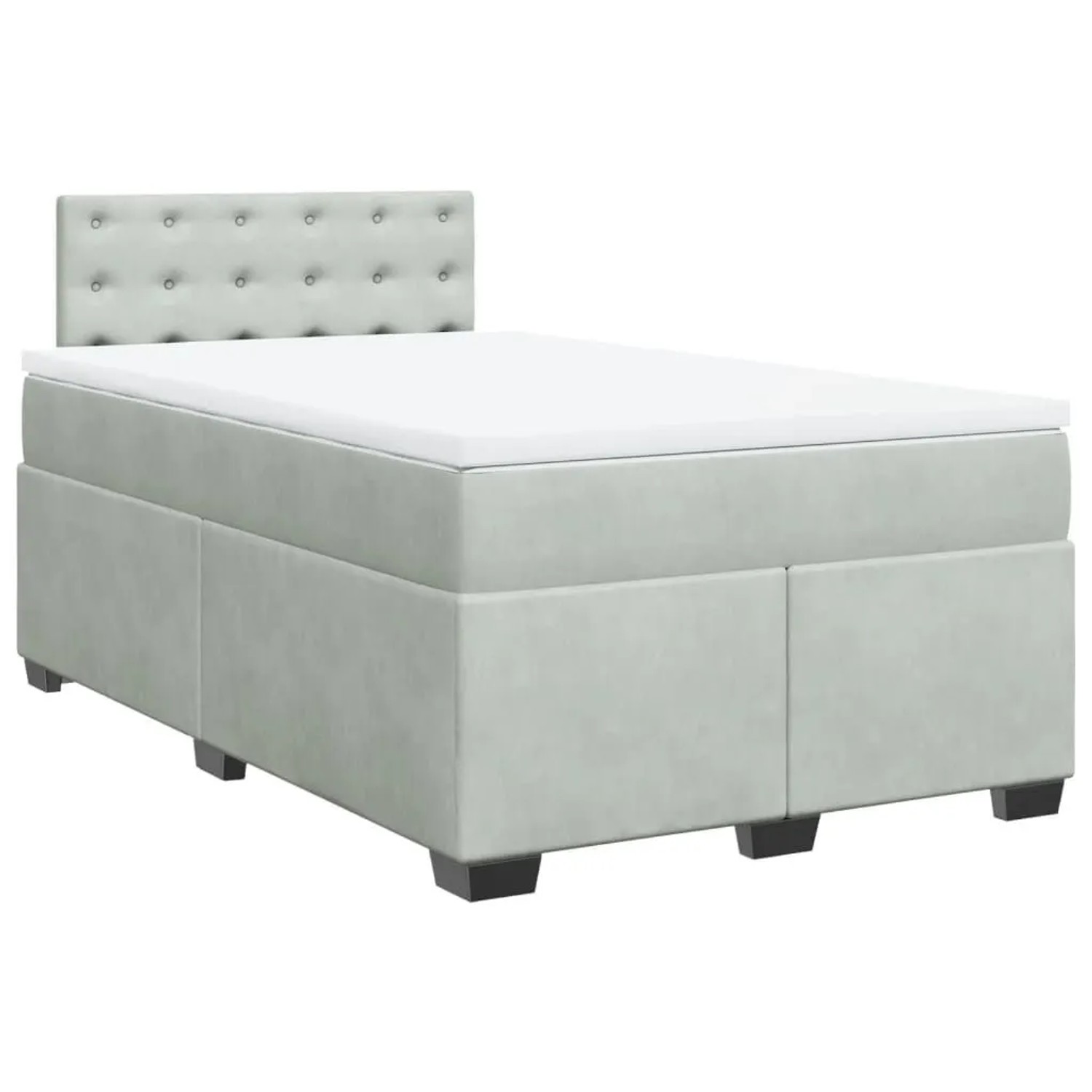 vidaXL Boxspringbett mit Matratze Hellgrau 120x200 cm Samt 3288594 günstig online kaufen