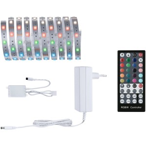 Paulmann MaxLED 250 RGBW LED-Streifen Basis-Set mit Fernbedienung, Netzteil und Steuerung.