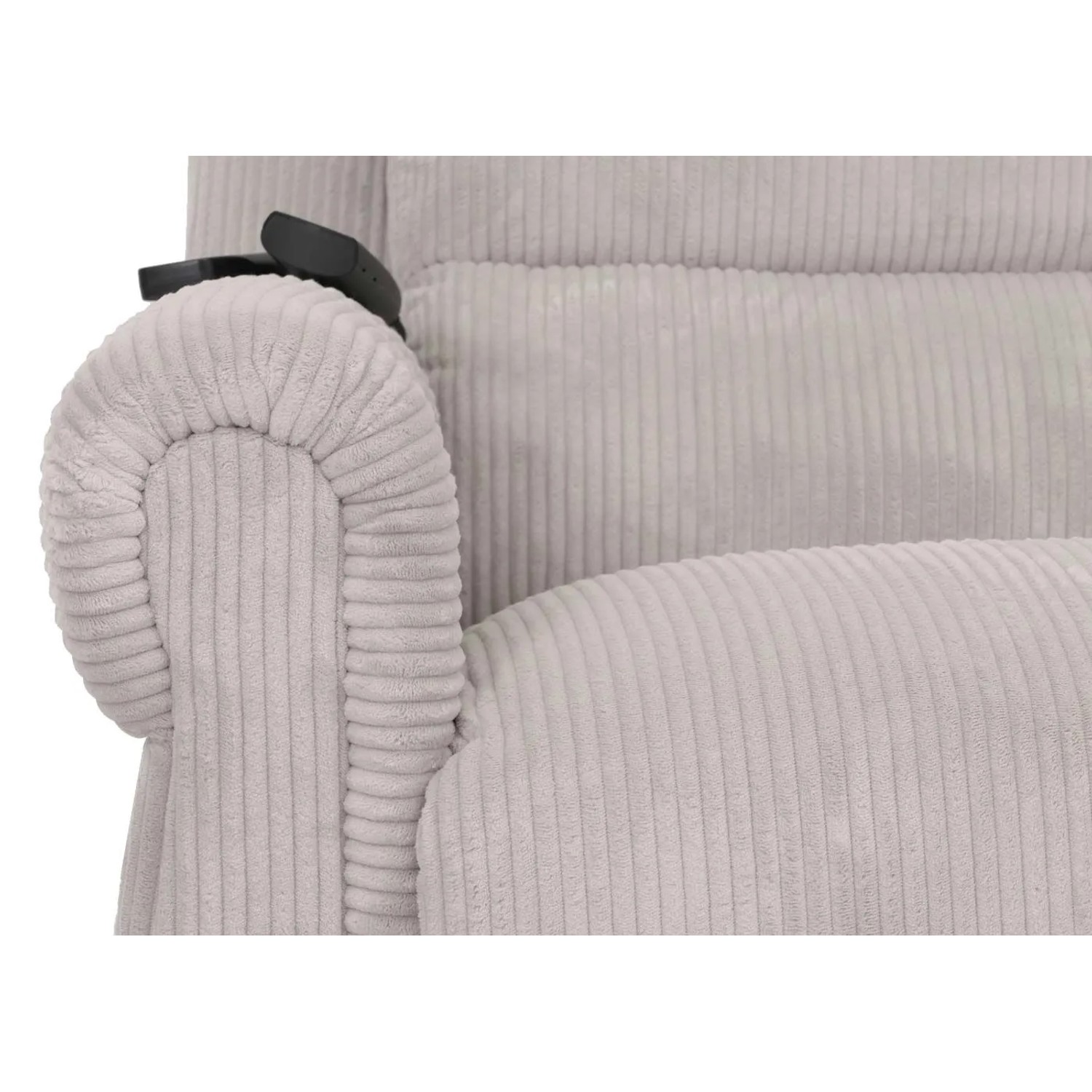 Berlinlodge Massage-Fernsehsessel HxBxT 138x86x168 cm Sitzhöhe 49 cm Liegefunktion Aufstehhilfe Massage Heizfunktion Stoff Cord Hellgrau Massagesessel_8