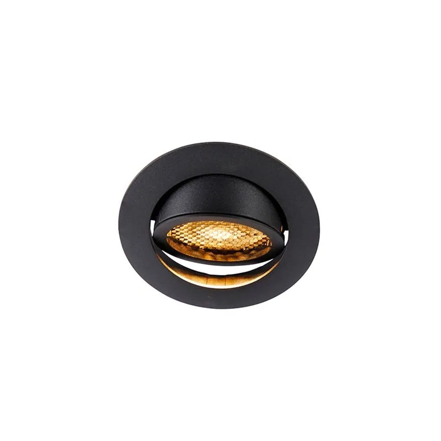 Schwarzer QAZQA Einbaustrahler Ude Honey, 6er Set, verstellbar für Lampen & Leuchten.
