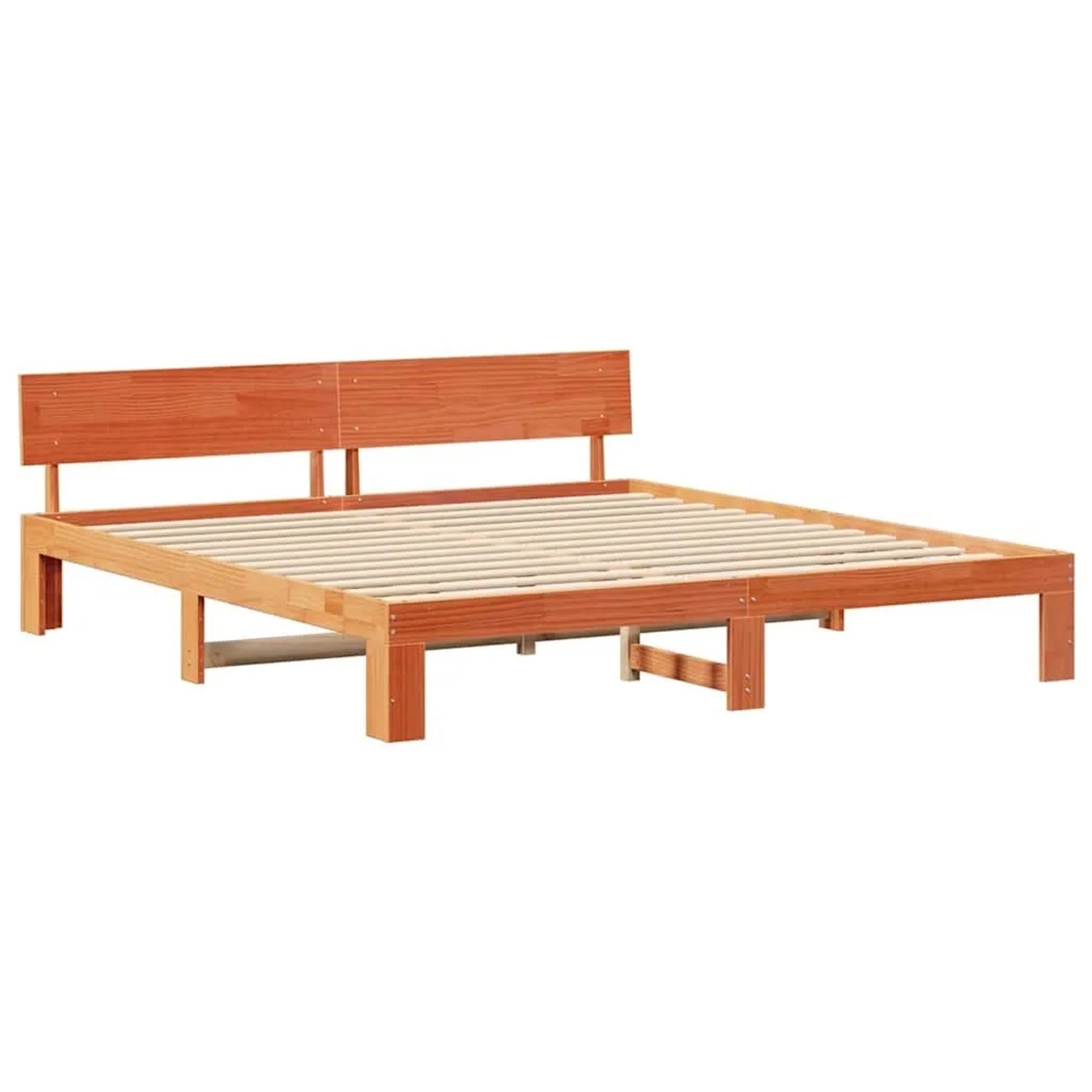 vidaXL Bettrahmen Wachsbraun 180 x 200 cm Massives Kiefernholz 872643