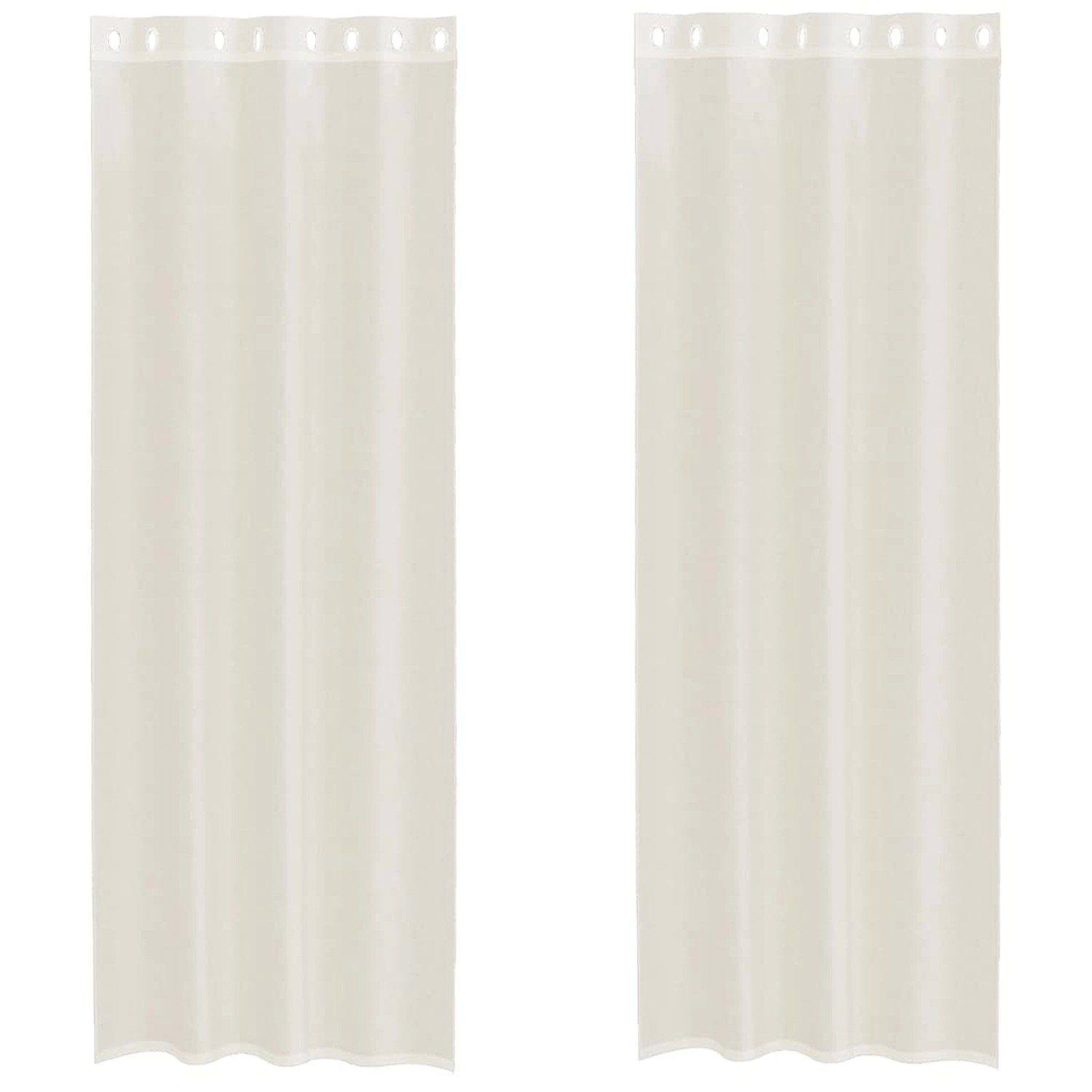 vidaXL Voile Vorhänge mit Ösen 2 Stk Creme 140x300 cm 4102076 günstig online kaufen