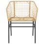 Gartenstuhl aus Poly Rattan mit schwarzem Stahlgestell, Teil des 5-teiligen vidaXL Garten-Esszimmersets.