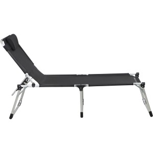 Schwarze Siena Garden Dreibeinliege Sole, Alu-Gestell, hoher Einstieg, wetterfest.