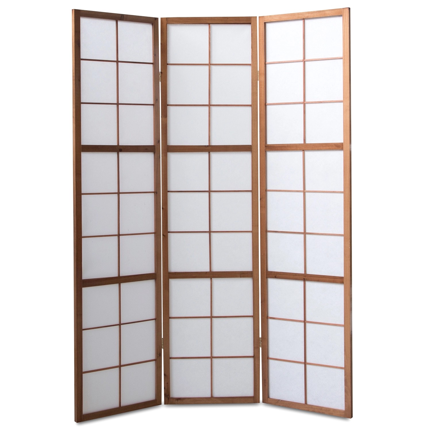 Homestyle4u 3-tlg. Paravent Shoji in Braun 132x175 cm 273_3