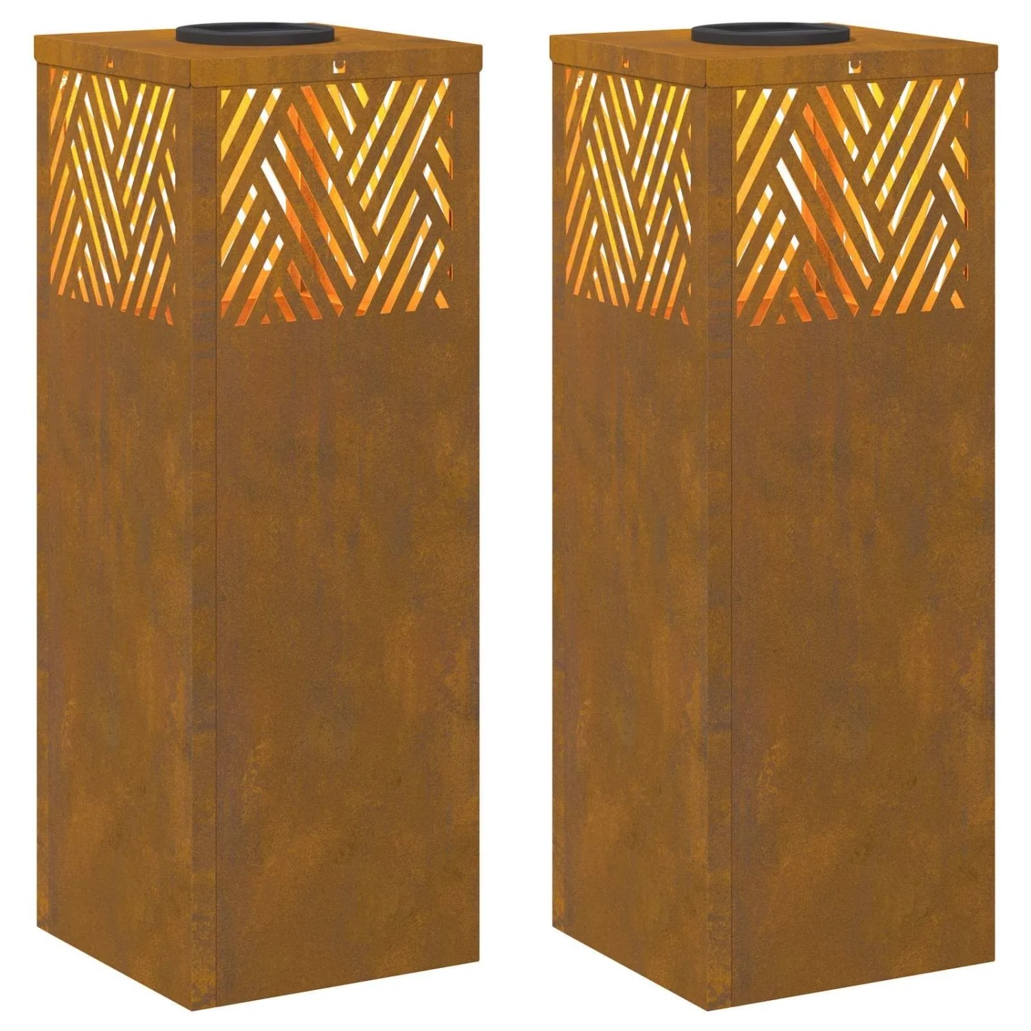 vidaXL Solar LED Weg Licht 2 Stk Bronze Wetterfeststahl 879729