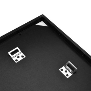 Rückseite des schwarzen Bomoe Galeria Bilderrahmens für 2 Bilder (13x18cm) mit Aufhängungen.