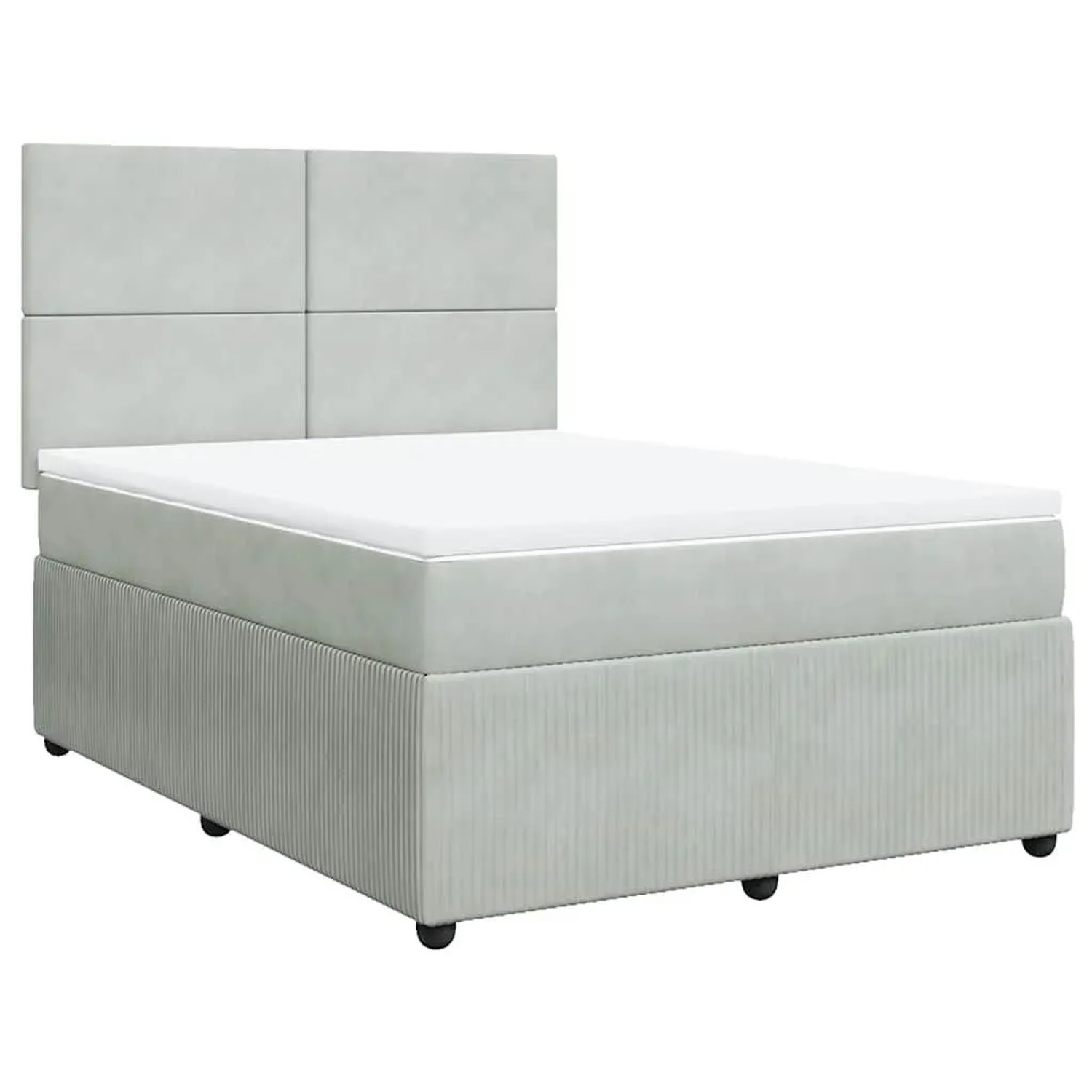 vidaXL Boxspringbett mit Matratze Hellgrau 140x200 cm Samt 3294652 günstig online kaufen