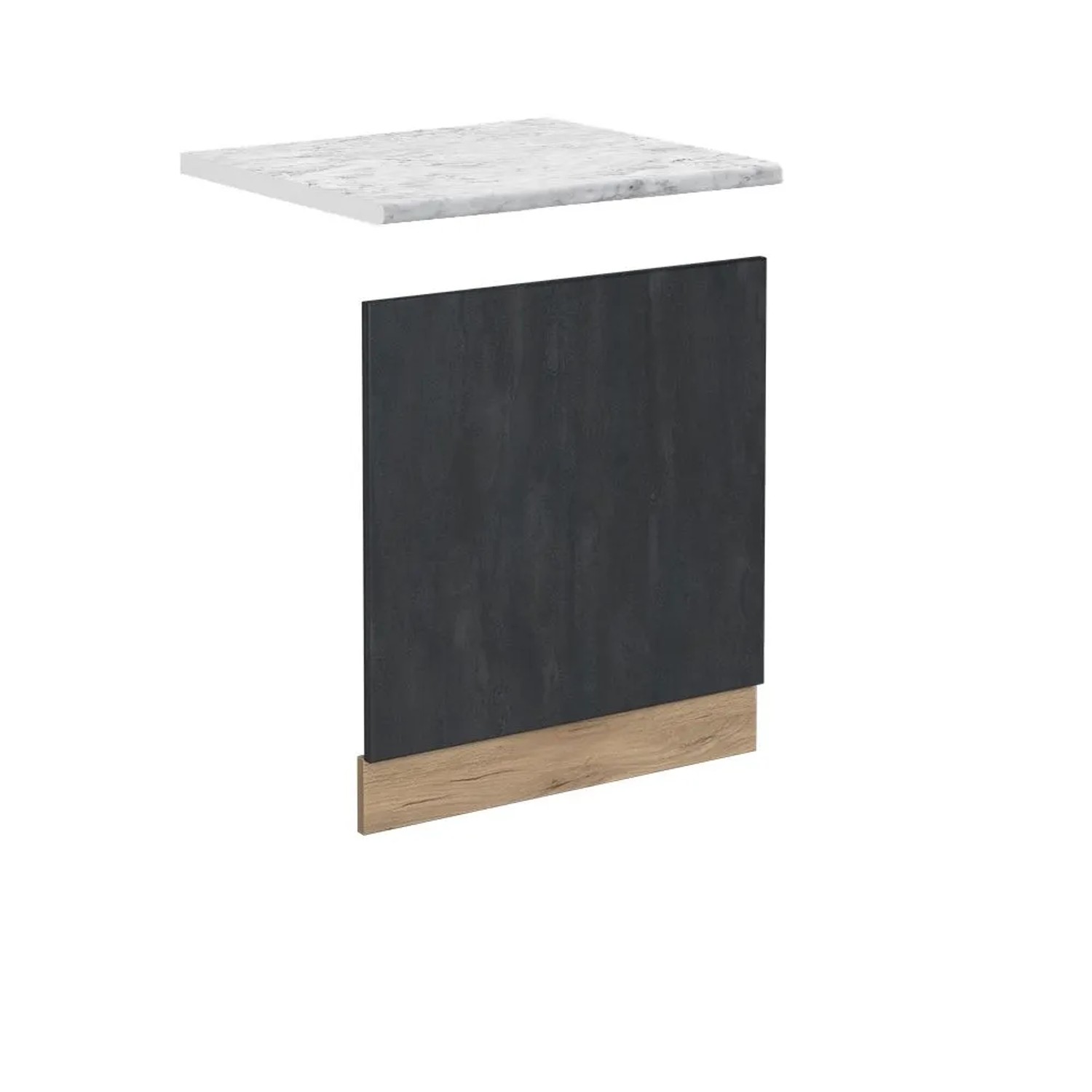 Vicco Frontblende R-Line Schwarz Beton Goldkraft Eiche 60 cm AP Marmor