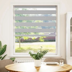 vidaXL Doppelrollo Hellgrau 100x150 cm Stoffbreite 95,9 cm Polyester 4014443