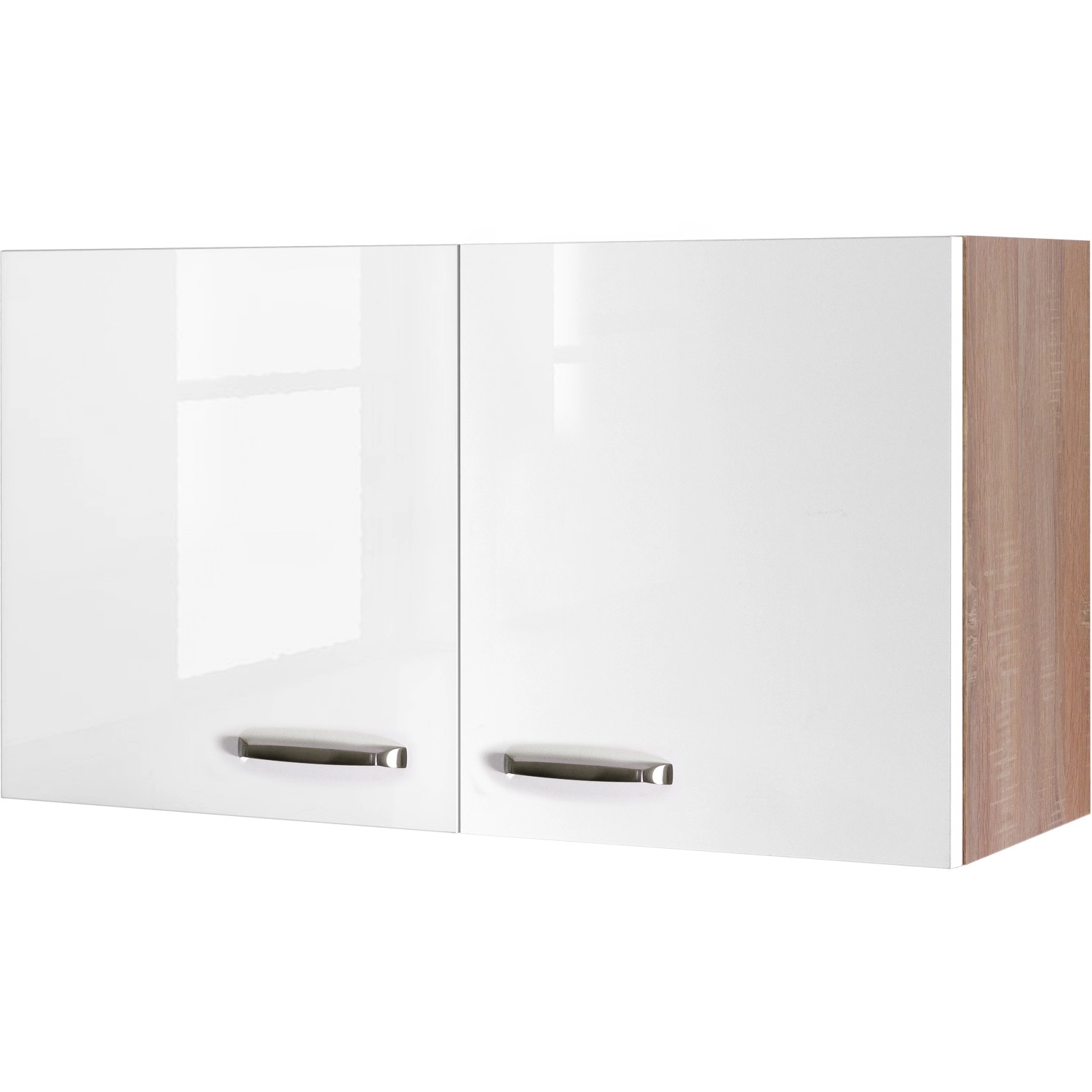 Flex-Well Exclusiv Oberschrank Valero 100 cm x 55 cm Hochglanz Weiß-Sonoma günstig online kaufen