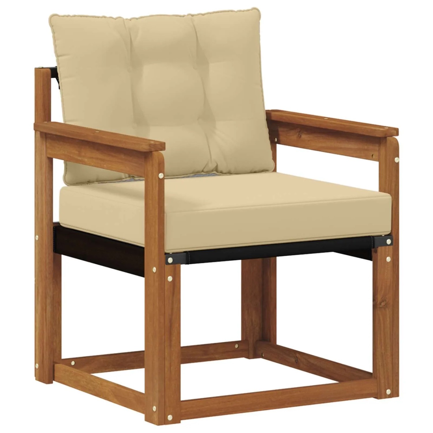vidaXL Sofa mit Armlehnen Massives Akazienholz und Textilene 3436293