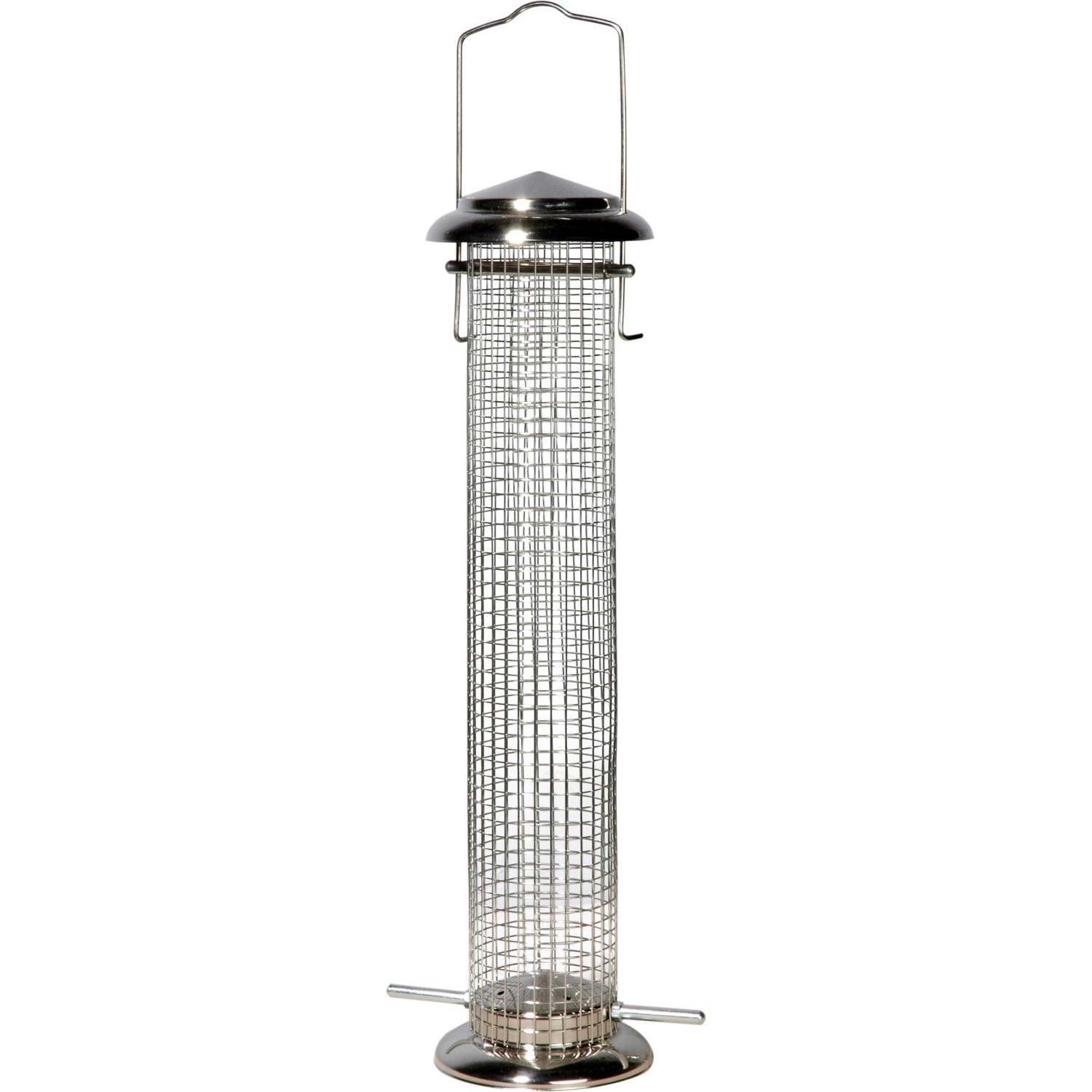 Dobar Metallgitter-Futtersäule für Vögel 9,5 cm x 9,5 cm x 39 cm Silber