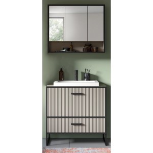 Inn.Furn Badmöbel Set in Sand mit Waschbecken 80 cm Scana