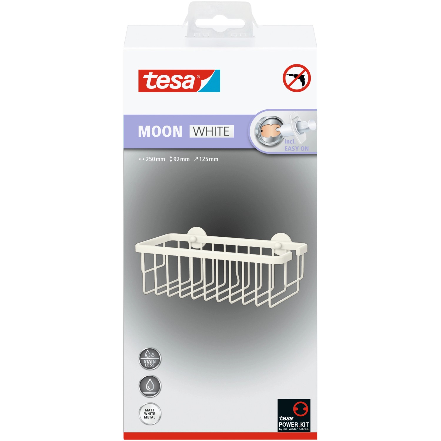 Tesa Moon White Duschkorb Weiß Matt inkl. Klebelösung günstig online kaufen