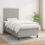 Helles, graues vidaXL Boxspringbett 90x190 cm mit Matratze und Kopfteil im Schlafzimmer.