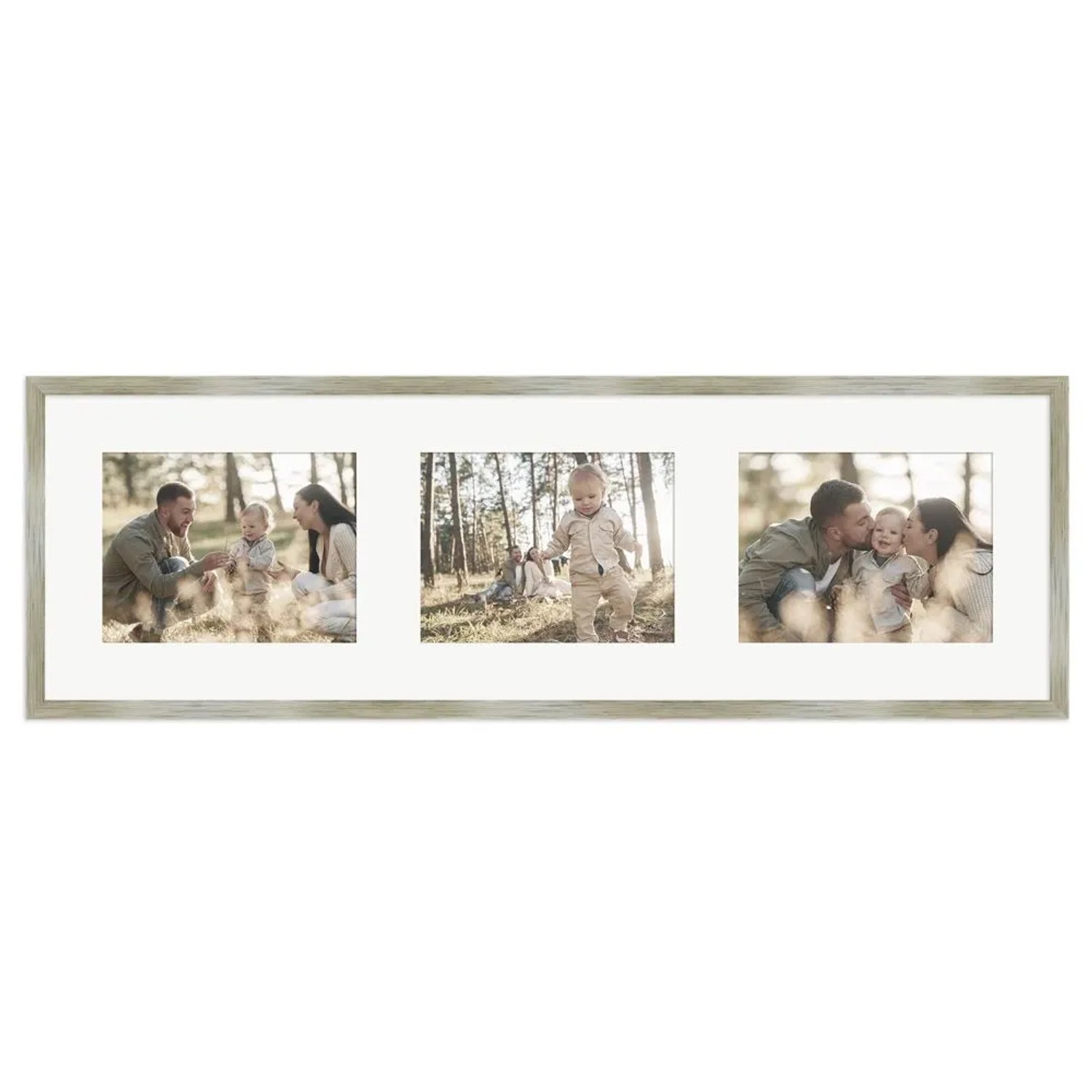 WANDStyle Galerierahmen G950 in Gold 25 x 80 cm für 3 Bilder im Format 15 x 20 cm