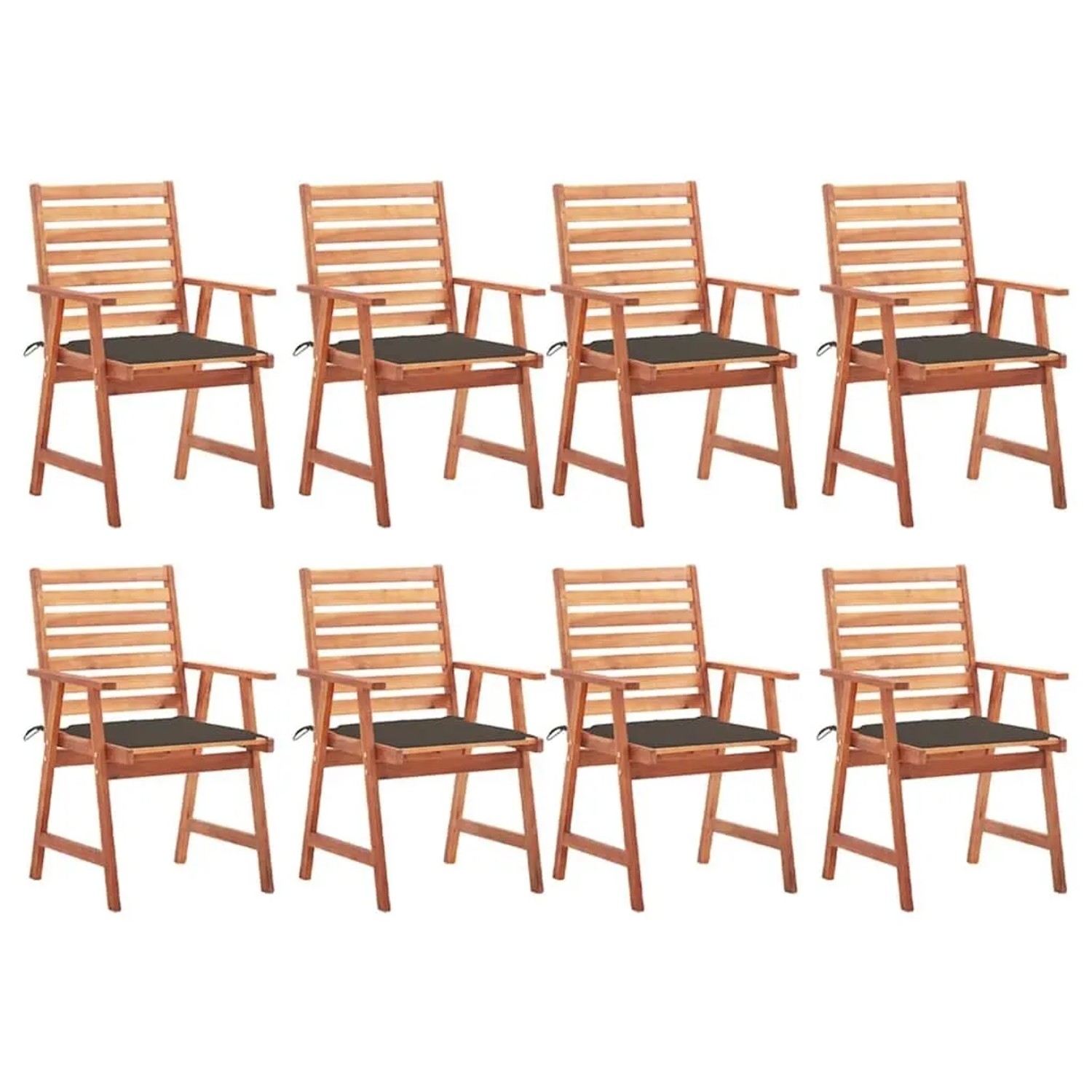 vidaXL Garten-Essstühle 8 Stk mit Kissen Massivholz Akazie 3078382