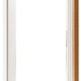 Weiß lackierte Türzarge, ähnl. RAL 9010, profiliert, 61x198,5x8 cm, für linksseitigen Anschlag.