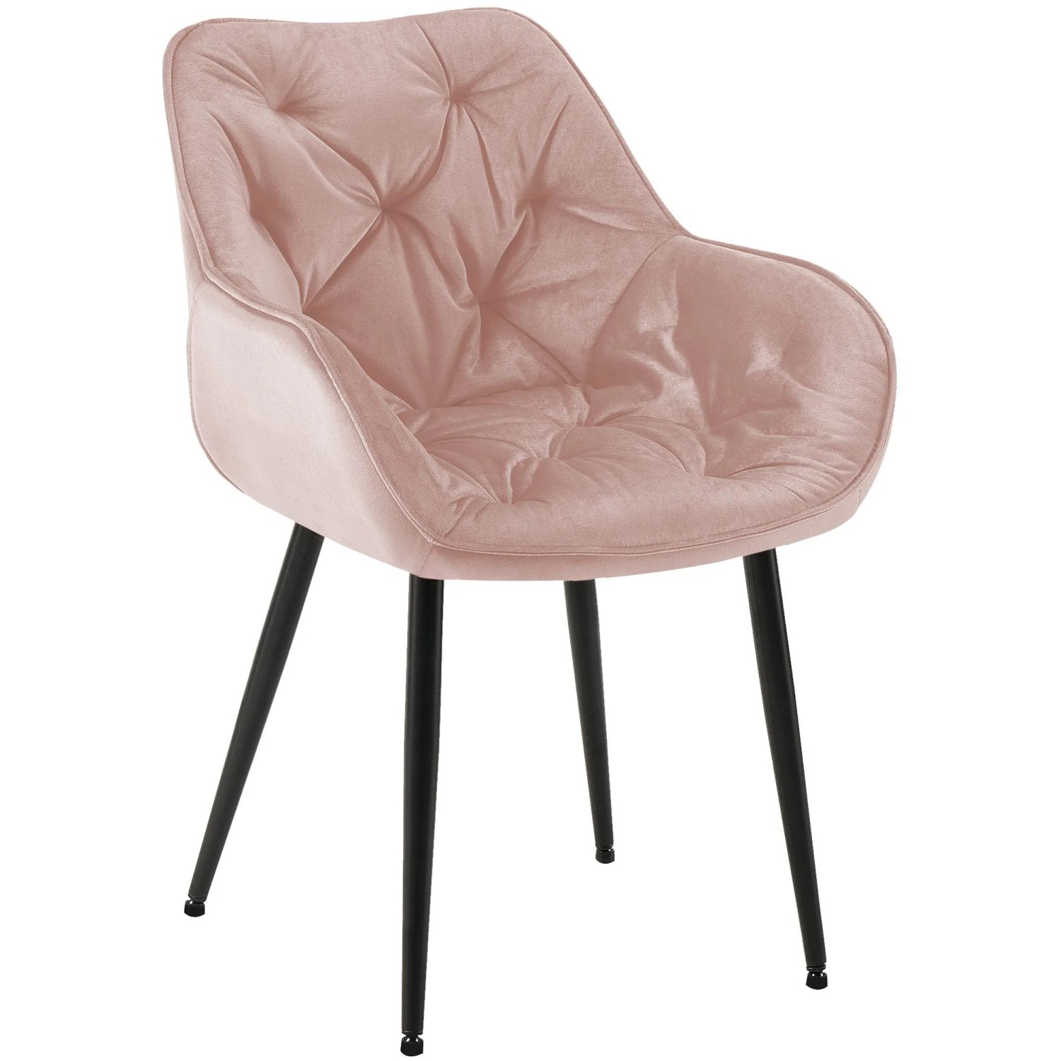DELUKE Esszimmerstuhl VIVI Pink Samt Metall 83x58x62cm Strapazierfähig Küchenstuhl Wohnzimmerstuhl