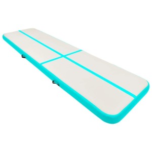 vidaXL Aufblasbare Gymnastikmatte mit Pumpe 800x100x15 cm PVC Grün 92675