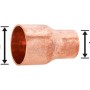 Löt-Reduziermuffe aus Kupfer, 22 mm x 15 mm, für Kupferrohr-Verbindungen.