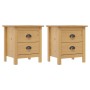 vidaXL Nachttische Hill 2 Stk, 46x35x49,5 cm Massivholz Kiefer 288907
