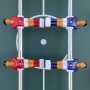 Detailansicht: Figuren am Cougar Tischkicker Scorpion Kick TS, rot und blau.