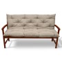 Beige, gesteppte Beautissu Flair BR Gartenbankauflage 100x50cm. Weiche Polsterung für hohen Sitzkomfort.