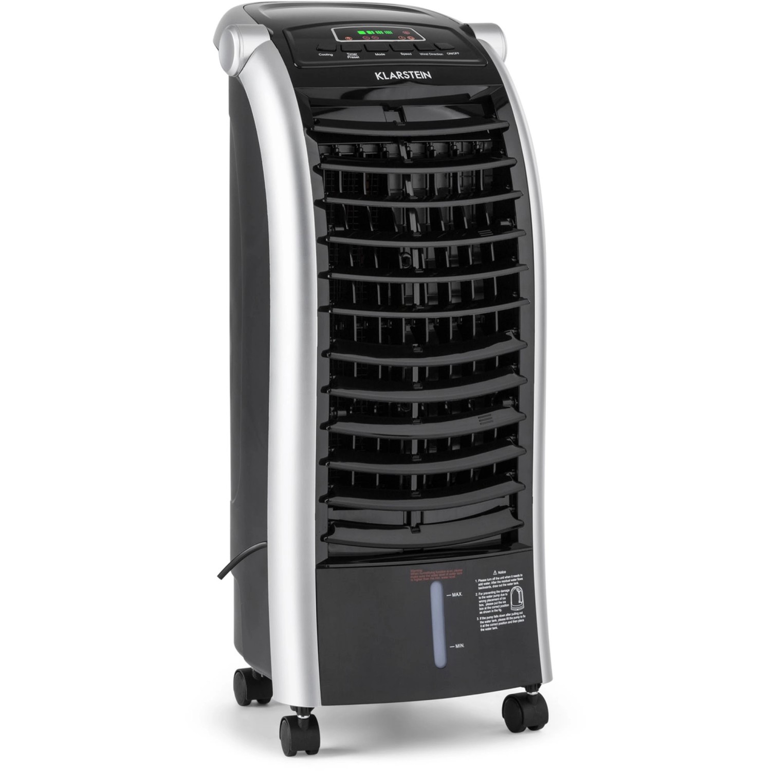 Klarstein Maxfresh Ventilator Luftkühler 4-in-1-Funktion 6 L Wassertank 55 W Timer Schwarz