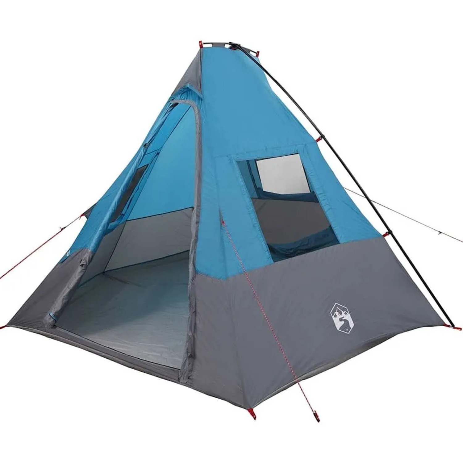 vidaXL Tipi Zelt mit Dach mit Speicher Blau 383 x 338 x 217 cm Taft 42001167