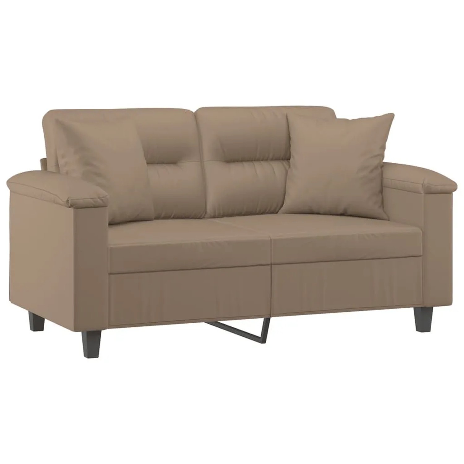 vidaXL 2-Sitzer-Sofa mit Zierkissen Cappuccino-Braun 120 cm Kunstleder 3200987