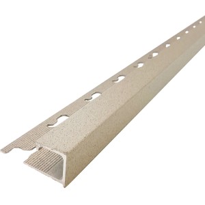 Quadratische Fliesenschiene Arcansas, Alu, sandfarben, 1,2x2,7x250 cm.