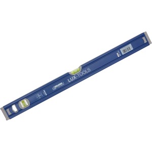 LUX Alu-Wasserwaage Classic, 40 cm, blau, mit horizontaler und vertikaler Libelle.